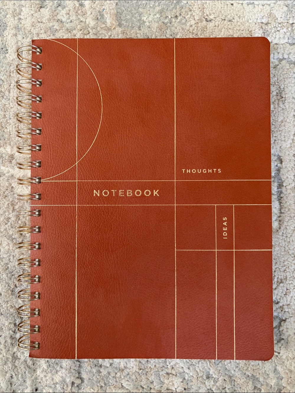 Fringe Studio Copper Brown Spiral Notebook with Gold Accents